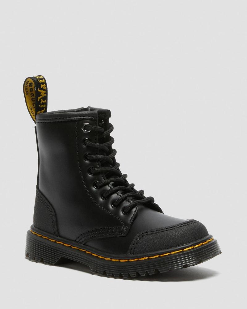 Dr Martens Toddler 1460 Overlay Leren Vrijetijdslaarzen Kinderen Zwart | NL 157SGL